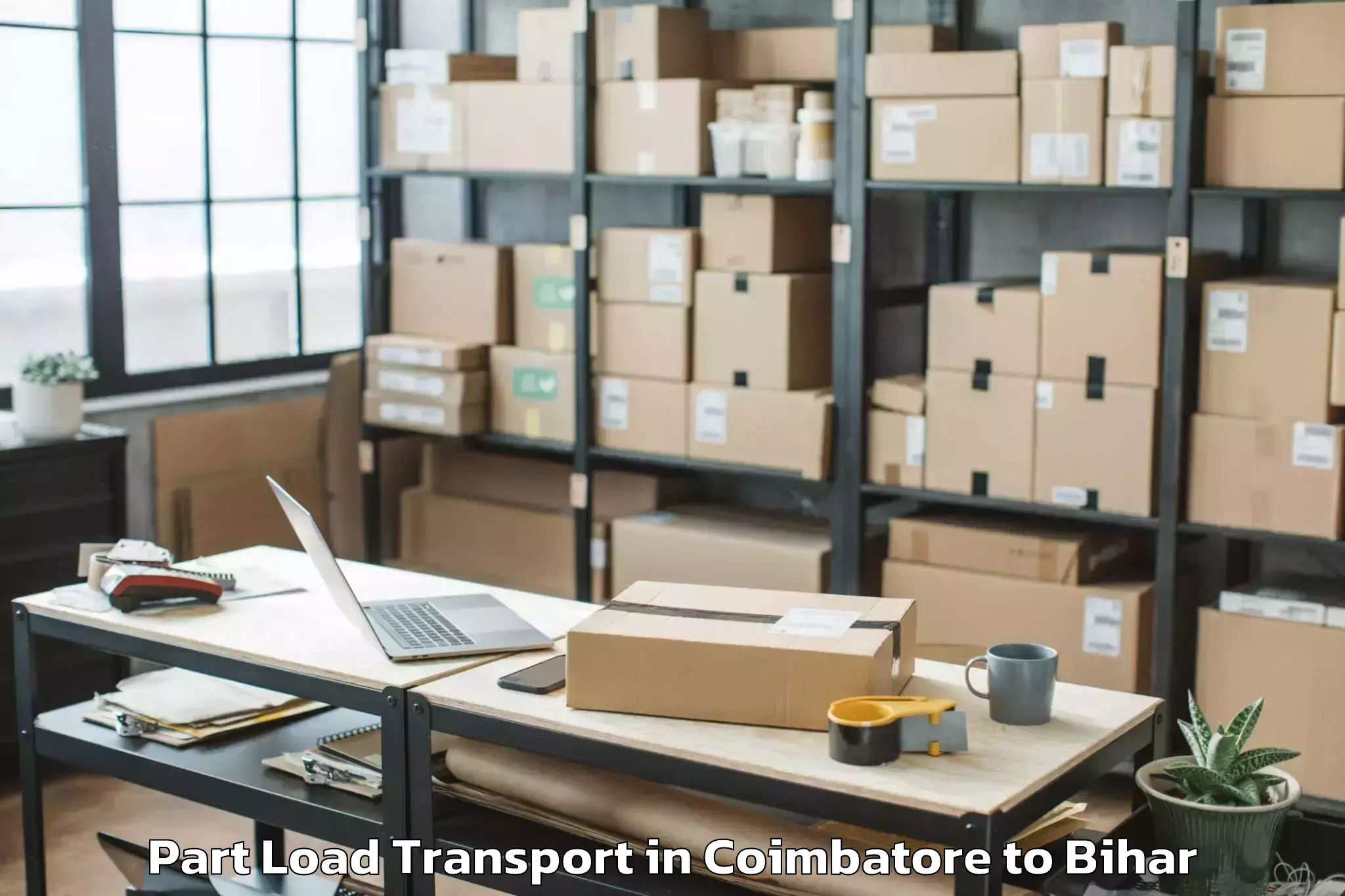 Book Coimbatore to Bairagnia Part Load Transport